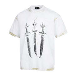 Thug Club Vintage Three Swords Print Oversized T-Shirt, Unisex