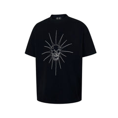 Thug Club Rhinestone Sun Devil Skull Oversized T-Shirt, Unisex
