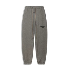 Fog Essentials Small‑Logo Dark Heather‑Grey Heavy‑Weight Relaxed‑Tapered Jogger Pants