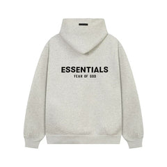 Fog Essentials Heather‑Grey Heavy‑Weight Oversized Hoodie Street‑Wear Pullover