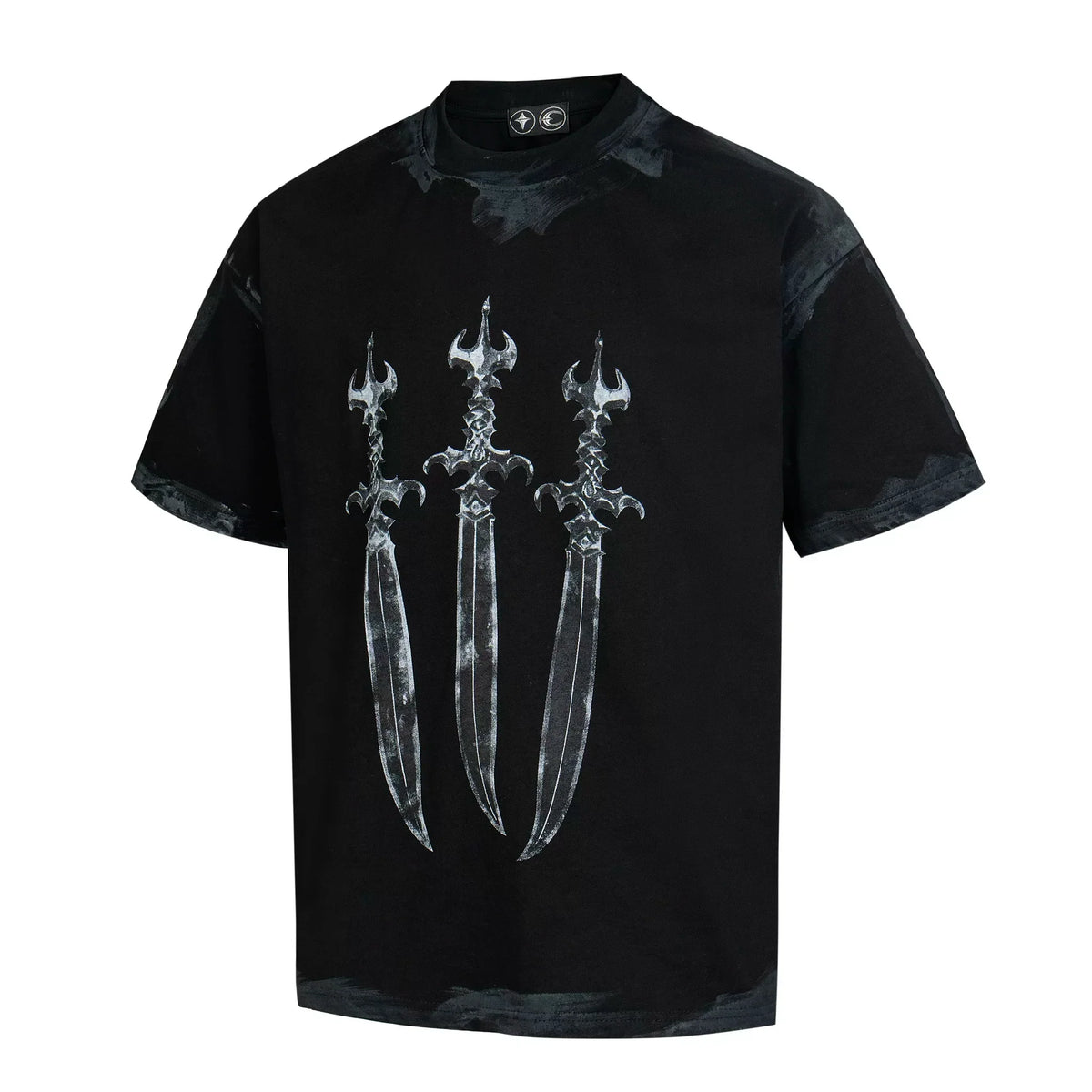 Thug Club Vintage Black Three Swords Graphic Oversized T-Shirt, Unisex