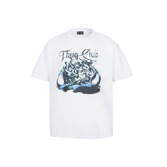 Thug Club White Demon Graphic Oversized T-Shirt, Unisex