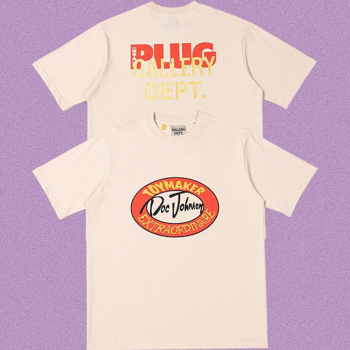 Gallery Dept. Toymaker Doc Johnson Oval Stamp Short Sleeve T-Shirt - Cream