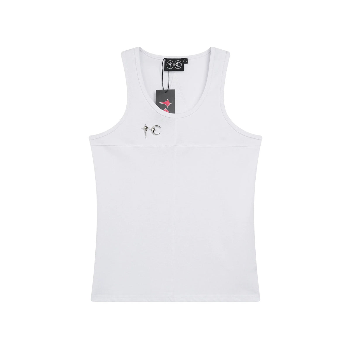 Thug Club Metal TC Logo U-neck Tank Top, Y2K Gothic Sleeveless Vest