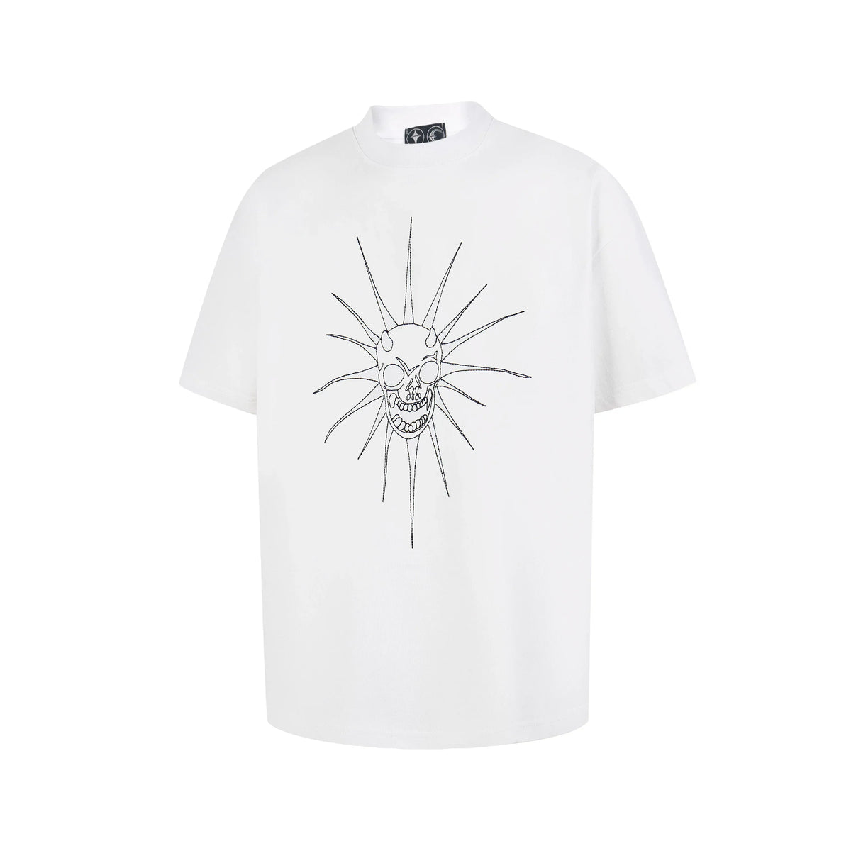 Thug Club Sun Skull Line Art Oversized T-Shirt, Unisex