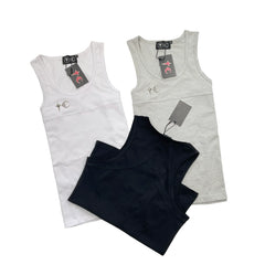 Thug Club Metal TC Logo U-neck Tank Top, Y2K Gothic Sleeveless Vest