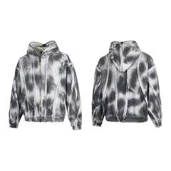 Thug Club Tie Dye Raw Seam Zip Cropped Hoodie, Unisex