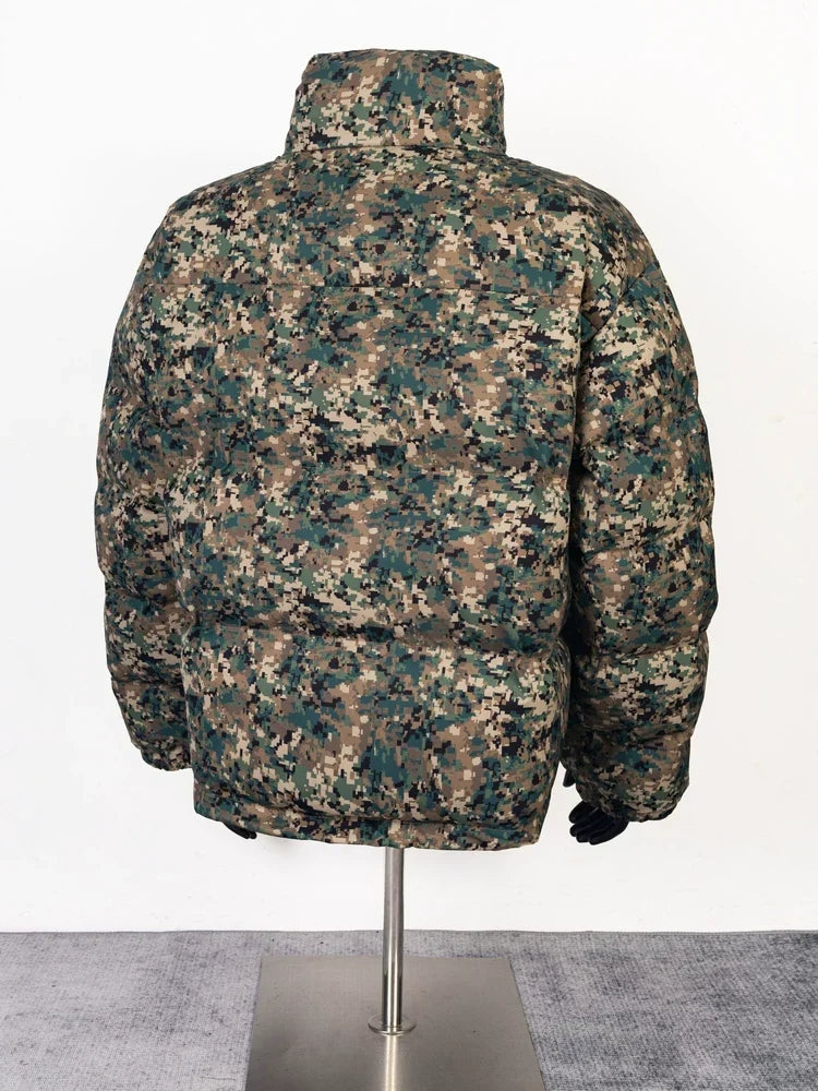 Thug Club Digital Camo Stand Collar Puffer Jacket, Unisex