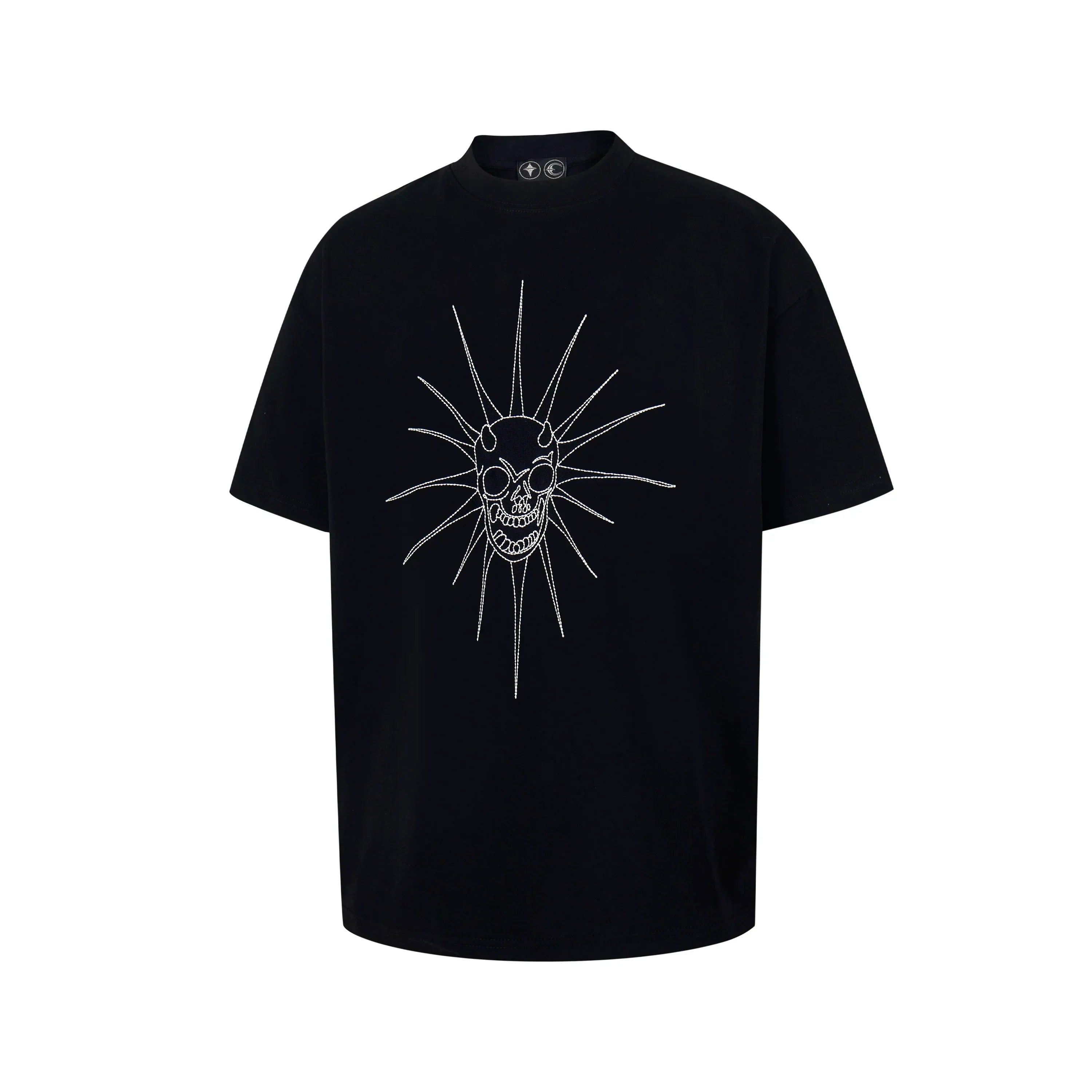 Thug Club Rhinestone Sun Devil Skull Oversized T-Shirt, Unisex