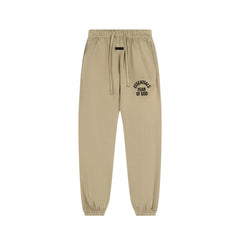 Fog Essentials Khaki Relaxed‑Fit Jogger Pants Elastic Cuff Unisex Casual Street Sweat Trousers