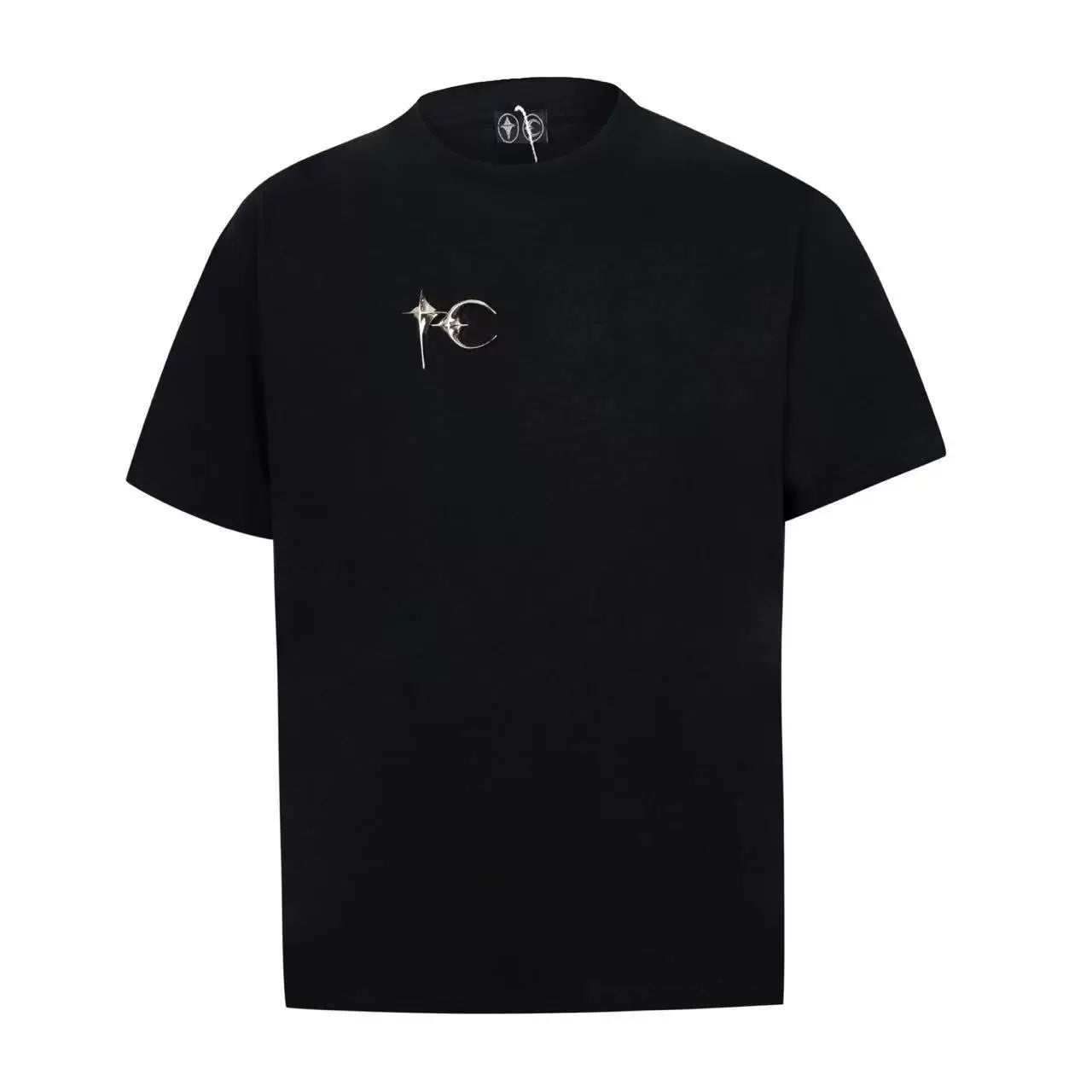 Thug Club Small Star Moon Logo Black Oversized T-Shirt, Unisex