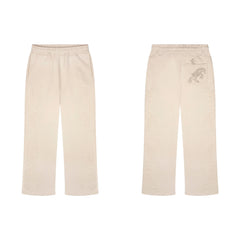 Derschutze Ornate Vine Embroidery Sweatpants - Cream