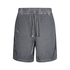 Thug Club Grey Vintage Washed Raw Seam Sweat Shorts, Unisex
